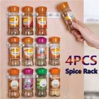 hotx【DT】 Spice Bottle Rack Storage Wall Mount Jars Holder Tools Plastic Clip Jar Cabinet Door Hooks Ingredient