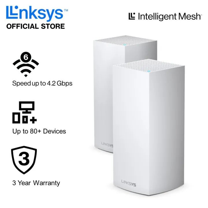 Linksys Velop AX4200 Tri-Band WiFi 6 Mesh System (2 Pack, MX8400), Tri-Band  AX Gigabit Mesh Router, HomeKit-Enabled Wi-Fi | Lazada Singapore