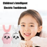 ☁▲▲ Kids U-shaped Electric Toothbrush Sonic Toothbrush 360 Degrees Smart Tooth Brush Soft Toothbrush for Children Cleaning Teeth