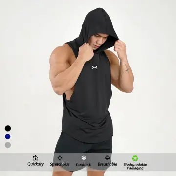 Muscleguys Liftwear Sleeveless Shirt with hoody Brand Gyms Clothing Fitness  Men Bodybuilding stringers tank tops singlets