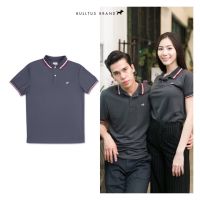 เสื้อโปโลบลูตัส Bulltus Brand สีเทาดิน รุ่นปก 3tone เก็บเงินปลายทางได้