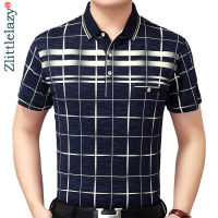 New Summer Polo Shirt Men Short Sleeve Polos Shirts Plaid Slim Fit Mens Pol Clothes Dress Bodybuilding Streetwear Poloshirt 1780