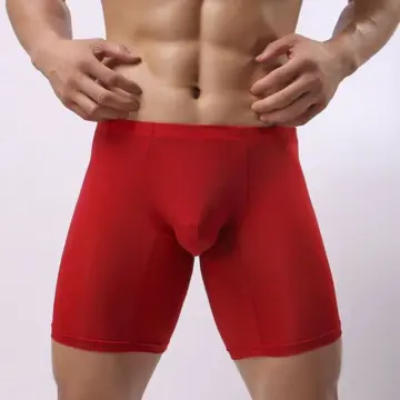 Men Sexy Seamless Underwear Ultra-thin Transparent Boxer Mesh