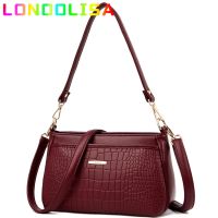 3 Layers Alligator Pattern Handbag for Working Women Leather Shoulder Messenger Female Bag Lady Shopping Mommy Handle Sac Bolso Cross Body Shoulder Ba