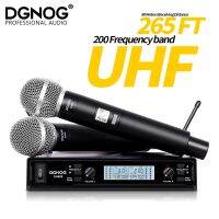 คาราโอเกะแบบไร้สาย2ช่อง UHF แบบมืออาชีพ80เมตรสำหรับร้องเพลงลำโพงในบ้าน