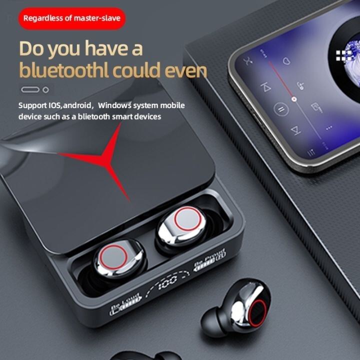 TWS Bluetooth-øretelefoner M90 Pro Trådløse øretelefoner Hovedtelefoner LED-skærm Trådløst Bluetooth-headset til spilsport_voghion.com