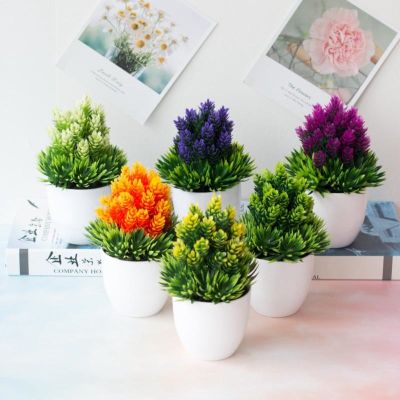[AYIQ Flower Shop] พืชเทียมพืชสีเขียวบอนไซขนาดเล็กจำลองกระถางดอกไม้พืชปลอมกระถางสำหรับตกแต่งบ้านโต๊ะพืชเครื่องประดับ