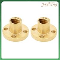 FEELDG 2PCs สกรูนำ Tr8x2 น็อตสกรูตะกั่วทองเหลือง ด้าย ACME ระยะห่าง2มม. อุปกรณ์เสริมเครื่องพิมพ์สำหรับ3D ตะกั่ว2มม. 3D เครื่องพิมพ์แกน Z