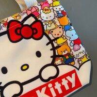 COD UTYUIIIIO hello kitty กระเป๋าช้อปปิ้ง ผ้าแคนวาส สะพายไหล่ ลายการ์ตูนคิตตี้ สไตล์ญี่ปุ่น น้ําหนักเบา จุของได้เยอะ