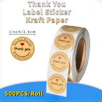 Thank You Sticker 1inch 25mm 100PCS Stickers/Roll Sealing Sticker Kraft Paper Self-adhesive Label Paper Round Kraft Paper Stickers Labels