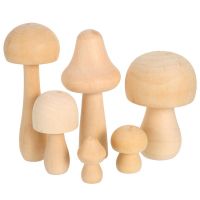 【YF】✎❀❅  6pcs Set Unfinished Crafts Painting Peg Dolls Ornament Kids