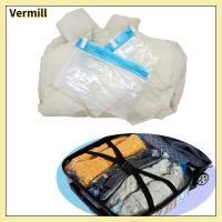 VERMILL 12Pcs ใสสะอาด ถุงประหยัดพื้นที่ ไม่จำเป็นต้องใช้เครื่องดูดฝุ่นหรือปั๊ม แข็งแรงทนทาน ถุงเก็บสุญญากาศ ใช้งานได้จริง Muti-Size อุปกรณ์เสริมการเดินทาง กระเป๋าเดินทางมีล้อ