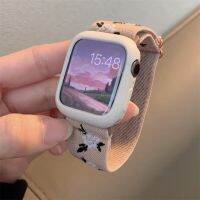 สายเย็บปักถักร้อยไนลอน + สายเคสสำหรับ Apple Watch 45 44มม. 40มม. 49มม. 41มม. 42 38มม. สายรัดข้อมือ Correa สำหรับ IWatch Series 7 8 6 SE