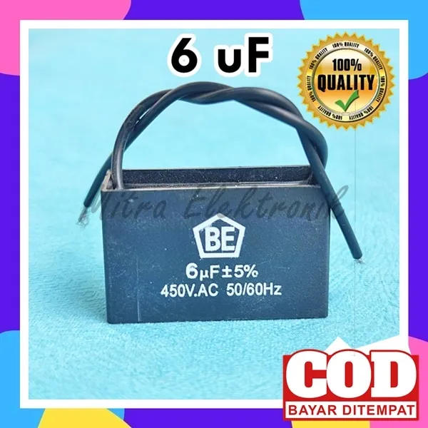 Kapasitor Kotak Kipas ANgin 6 Mikro Kapasitor Kipas Angin 6uF