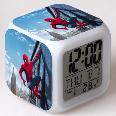 Spot Mini 7 Color LED Creative Square Square Digital Alarm Clock