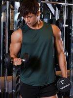 Summertime fitness sleeveless vest quick-drying breathable muscle male training American tank top strength T-shirt elastic loose tide