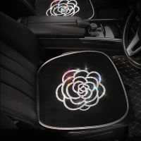 Diamond Plush Camellia Flower Car Seat Cover Winter Auto Interior Seat Cushion Accessories Black Universal Size Car Styling