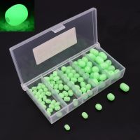 ✜ 100pcs / Box Oval Soft Fishing Beads Luminous Sea Fishing Lure Floating Tackles