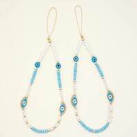 Lucky Beaded Phone Charm Turkey Evil Eye Alloy Mobile Phone Lanyard Love Letter Telephone Chain Fashion Jewelry for Women Girl