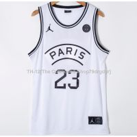 ○♟ new men Chicago Bulls 23 Michael Joint name paris embroidery basketball jerseys jersey white