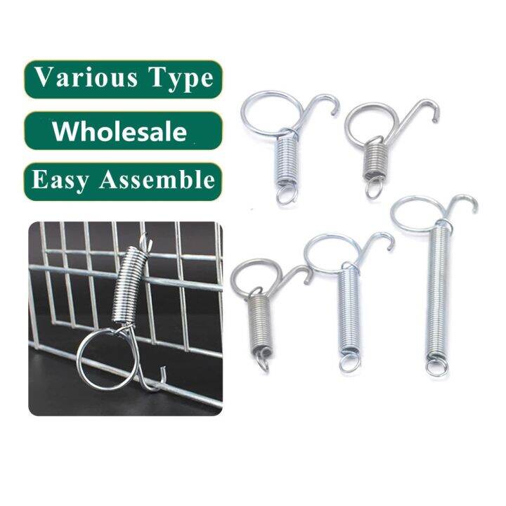 FINEWE Rabbit Cage Latch Door Finger Lock Spring Animal Cage Hook