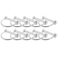 10Pcs Wire Lock Pin, 5/16 Inch Shaft Locking Pin Hitch Pin with Round Arch Wire Retainer for Farm Trailers Lawn Garden
