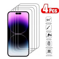 [Phone case]  4ชิ้นกระจกนิรภัยสำหรับ IPhone 14 13 12 11 Pro XR X ปกป้องหน้าจอสำหรับ IPhone 13 Pro Max 7 8 6S Plus SE 14Plus