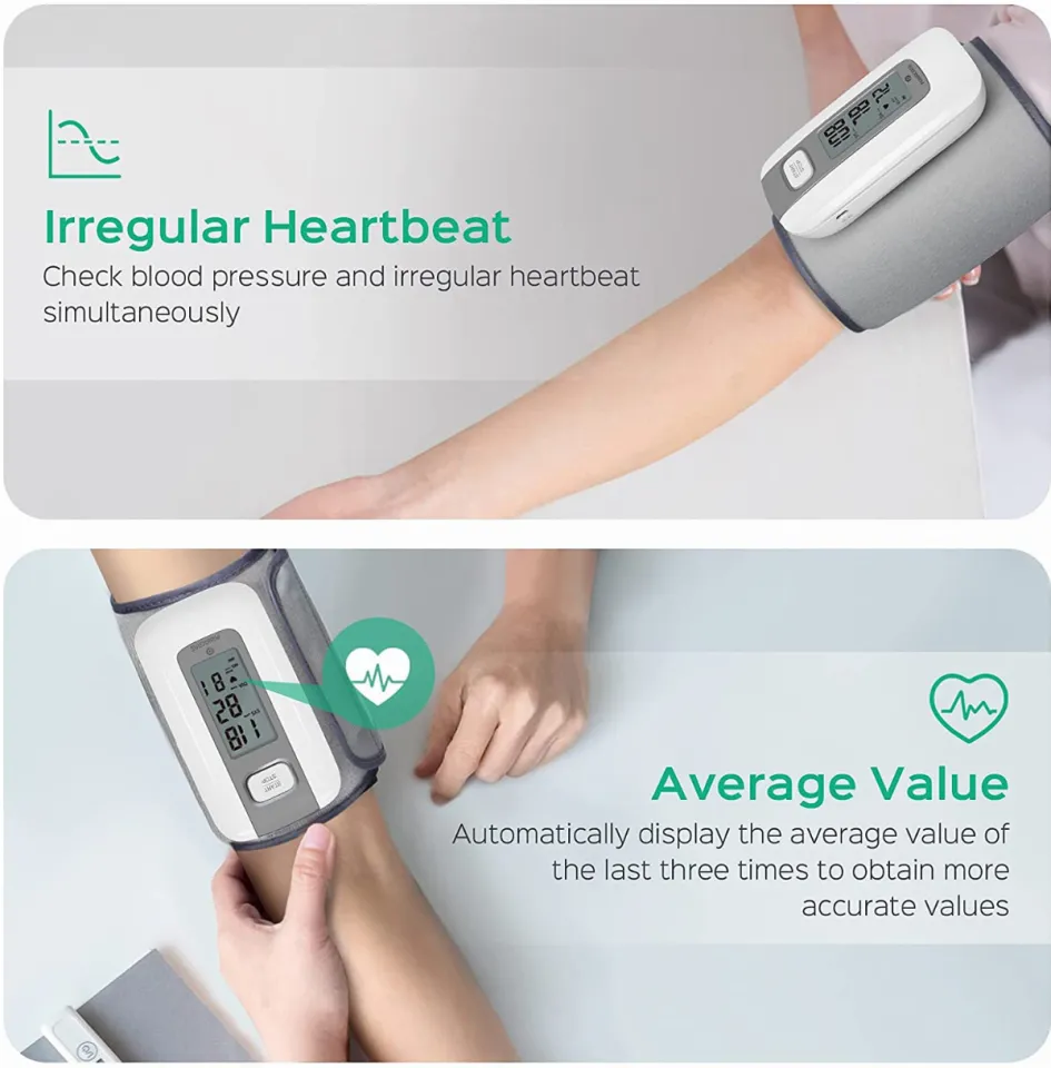 Blood Pressure Monitor Upper Arm with One Piece Design, Digital BP Machine  for Home Use with Cuff Size 9-14 Inch, Portable Meter, Built-in Battery