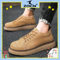 ZOCN รองเท้าหนังผู้ชายสไตล์อังกฤษสำหรับใส่ทำงาน,ฤดูใบไม้ร่วงและฤดูหนาวรองเท้าบุรุษรองเท้าบูทหนังรองเท้าบุรุษส้นหนาสไตล์อังกฤษ