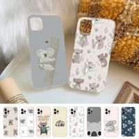 YNDFCNB Cute cartoon animal koala Phone Case For iPhone 11 12 13 14 Mini Pro Max XR X XS TPU Clear Case For 8 7 6 Plus SE 2020