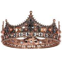 King Crowns สำหรับผู้ชาย-Baroque Vintage Rhinestone Crystal Crown, Men S Full Kings Crown สำหรับโรงละคร Prom Party