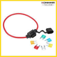 รถยนต์ยานยนต์ IN-LINE MINI Blade FUSE HOLDER 12V 30A พร้อมฟิวส์ 6 ตัว