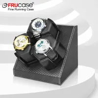 FRUCASE นาฬิกาหนัง PU ม้วนสำหรับนาฬิกาอัตโนมัติที่ใส่นาฬิกาแบบอัตโนมัติ3นาฬิกา