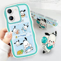 Case4you สำหรับ Y27 Vivo Y27 5กรัมพร้อมที่ยึดนิ่มแฟชั่นเคสโทรศัพท์หยักแบบ Pochacco การ์ตูนเคสโทรศัพท์มือถือกันกระแทกคลุมทั้งหมดป้องกันกล้อง