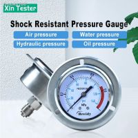 ✽♦ Xin Tester Stainless Steel Glycerol free Pressure Gauge Thread G1/4 Axial Anti-vibration Hydraulic Water Oil Air Gauge