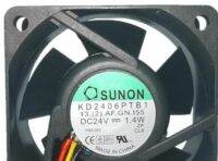 2023 ☆ KD2406PTB1พัดลมทำความเย็น DC24V 1.4วัตต์ดั้งเดิม Quasi-SUNON60x60x25ปริมาณอากาศขนาดใหญ่แบบ2สาย/3สาย