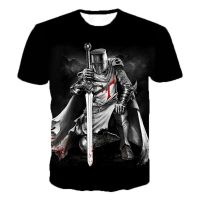 2023 NEWKnight Templar ผู้ชายเสื้อยืด3D พิมพ์เสื้อยืด Knight Templar แฟชั่น Casual เสื้อยืด Hip Hop Harajuku Streetwear Tops