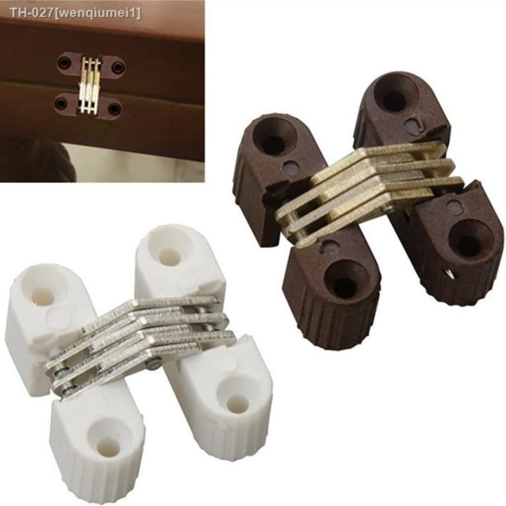 4pcs-hidden-hinges-folding-plastic-invisible-barrel-cross-concealed-hinge-for-door-table-connection-furniture-hardware