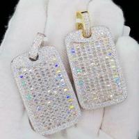 Geometric Iced Out Bling Boy Male Jewelry Rectangle Cubic Zirconia 5A CZ Hip Hop Cool Men Pendant Necklace Fashion Chain Necklaces