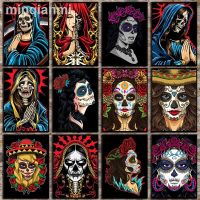 ❇Day Of The Dead โปสเตอร์ La Calavera Catrina Santa Muerte สวดมนต์กะโหลกศีรษะผู้หญิงภาพศิลปะบนผนังภาพวาดผ้าใบพิมพ์ความละเอียดสูงการตกแต่งบ้าน