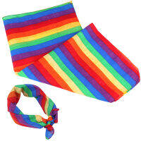 Senia 1 PC cotton Rainbow bandanas แถบคาดศีรษะเกย์ Pride หน้ากากคอผ้าพันคอ Headwear