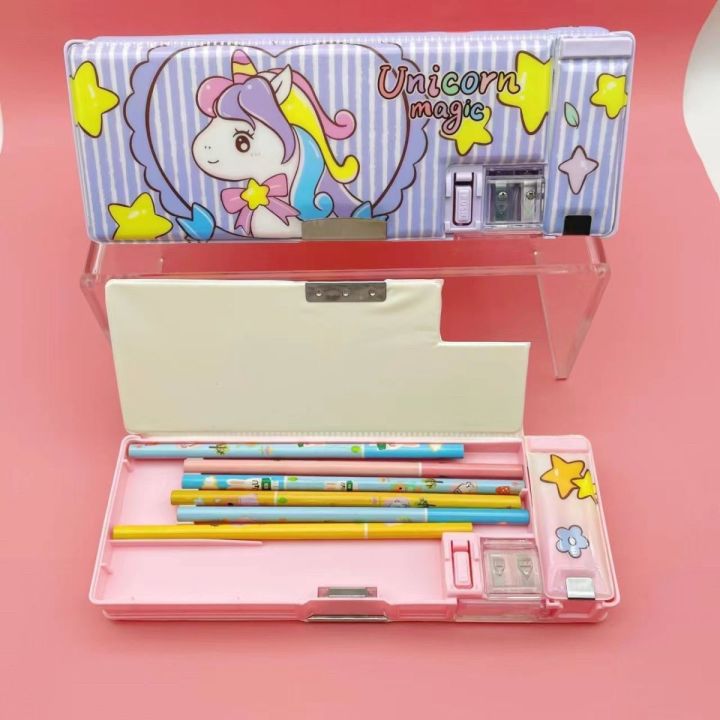 jojo-เคสปากกาเคสกล่องดินสอ-pikachu-king-แม่เหล็กกล่องเครื่องเขียนเด็กพร้อมมีดม้วนคู่สองชั้นความจุขนาดใหญ่มัลติฟังก์ชั่น