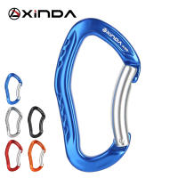 XINDA Professional คุณภาพ22KN Rock Climbing Bent Quickdraw ฤดูใบไม้ผลิโหลดประตูหัวเข็มขัดอลูมิเนียม Carabiner กลางแจ้งชุด