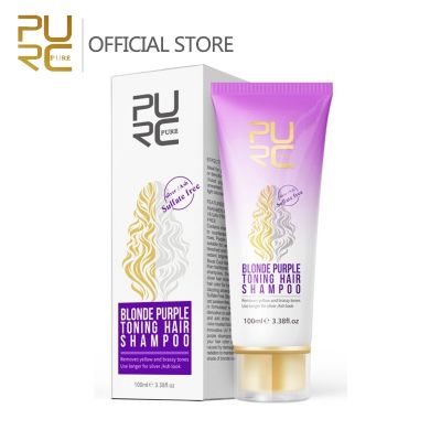 PURC 100ml Blonde Shampoo Hair Bleaching Ash Removes Brassy Tones Bleached Treatment