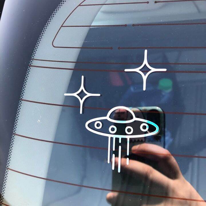 UFO Car Stickers Space Alien Vinyl Decals Car Window Door Windshield