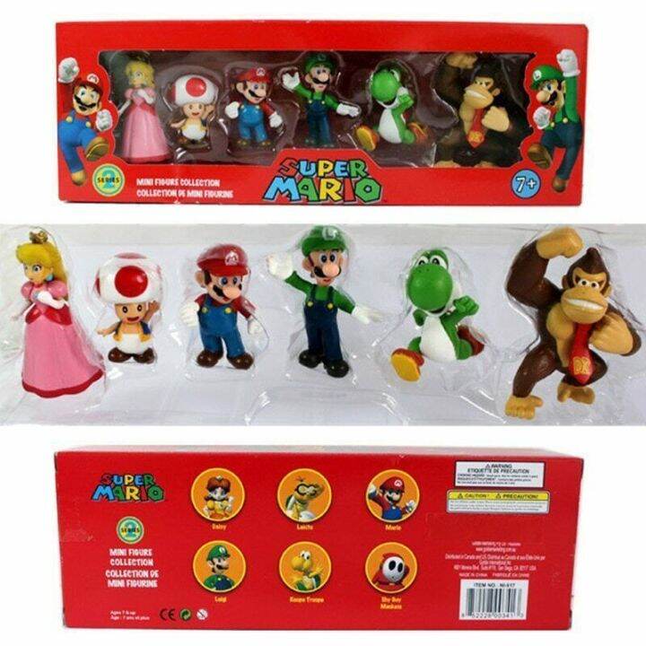 6ชิ้นกล่องสี-super-mario-bros-pvc-ตุ๊กตาขยับแขนขาได้ของเล่นตุ๊กตาโมเดลมีคาแรกเตอร์เกมหุ่นคอลเล็กชันเด็ก