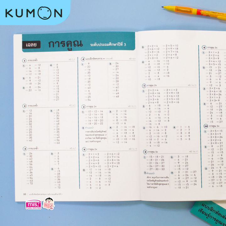 หนังสือแบบฝึกหัดคณิตศาสตร์-kumon-การคูณ-ระดับประถมศึกษาปีที่-3