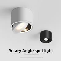 Dimmable Surface Mounted LED Ceiling Light 7W 12W 15W 18W Black Ceil Downlight COB Lamp Rotatable Background Spot Light For Home  by Hs2023