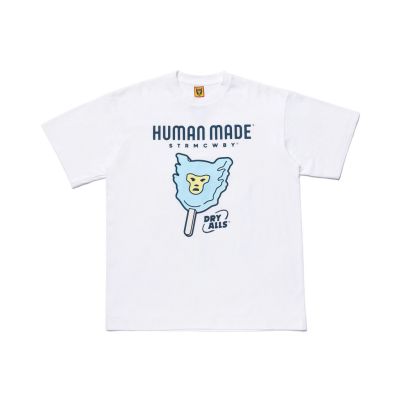 Human Made X Reo Joint Polar Bear Hugs Ape-Man Ice Cream เสื้อยืดลําลองสําหรับผู้ชายผู้หญิงแขนสั้นพิมพ์ลาย Ice-Cream