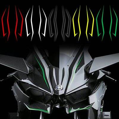 สติ๊กเกอร์ไฟหน้ารถจักรยานยนต์แบบดึงด้านหน้า H2SX NINJA400 H2สติกเกอร์ติดแฟริ่งเย็นสะท้อนแสงสำหรับ Kawasaki Ninja NINJA400 H2 H2SX